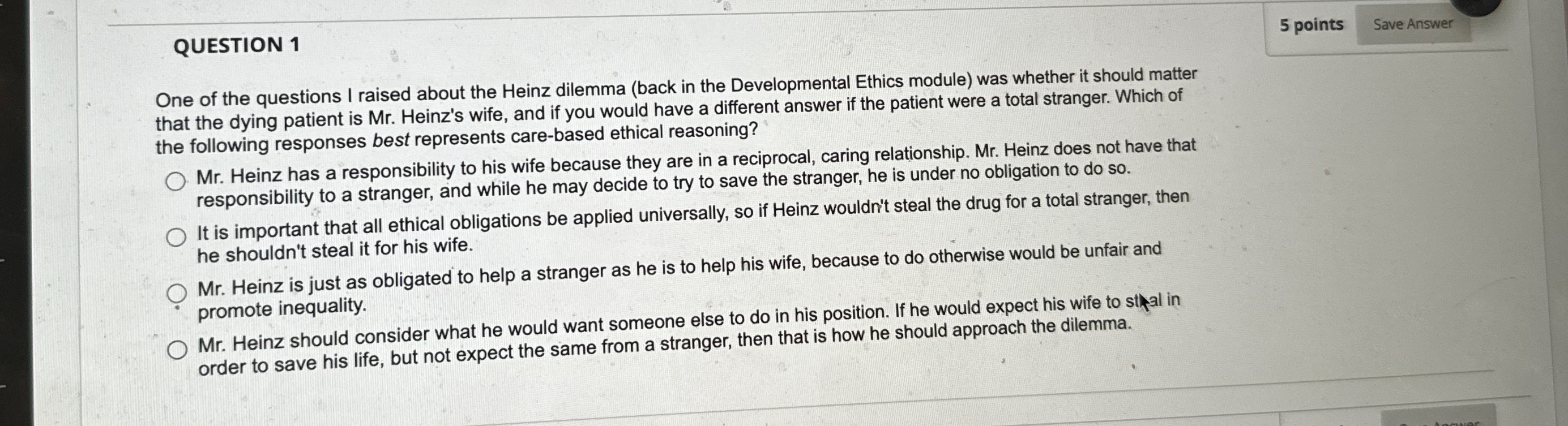 Solved QUESTION 1One of the questions I raised about the | Chegg.com