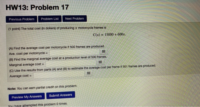 Solved HW13: Problem 17 Previous Problem Problem List Next | Chegg.com