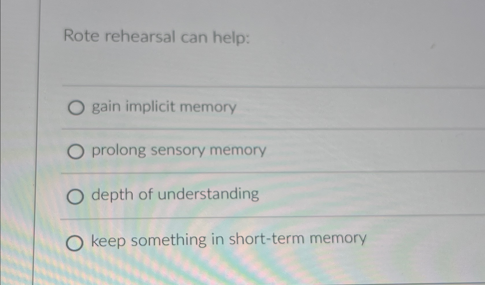 Solved Rote rehearsal can help:q, ﻿gain implicit | Chegg.com