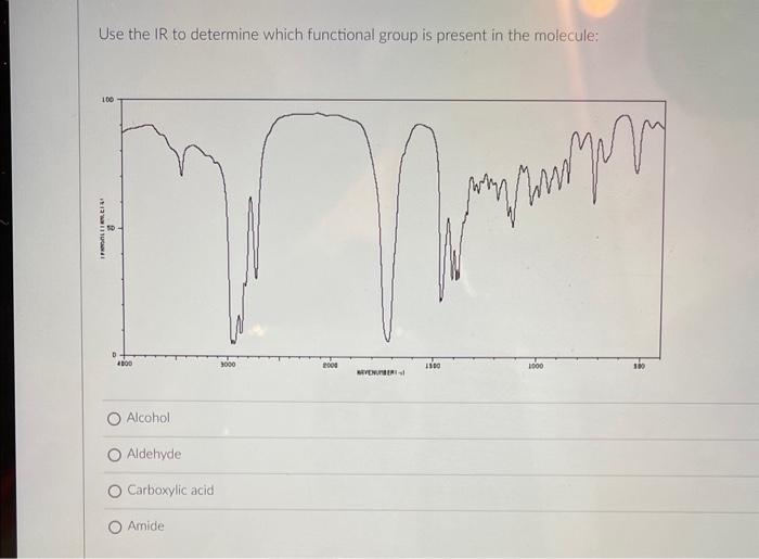 Solved Use the IR to determine which functional group is | Chegg.com