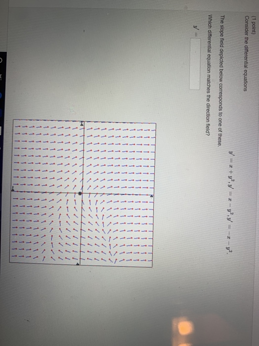 Solved (1 point) Consider the differential equations y = x + | Chegg.com