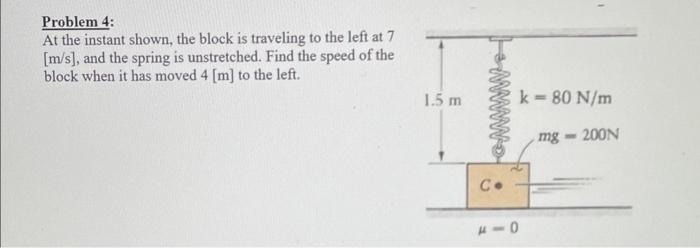 Solved Problem 4: At The Instant Shown, The Block Is | Chegg.com