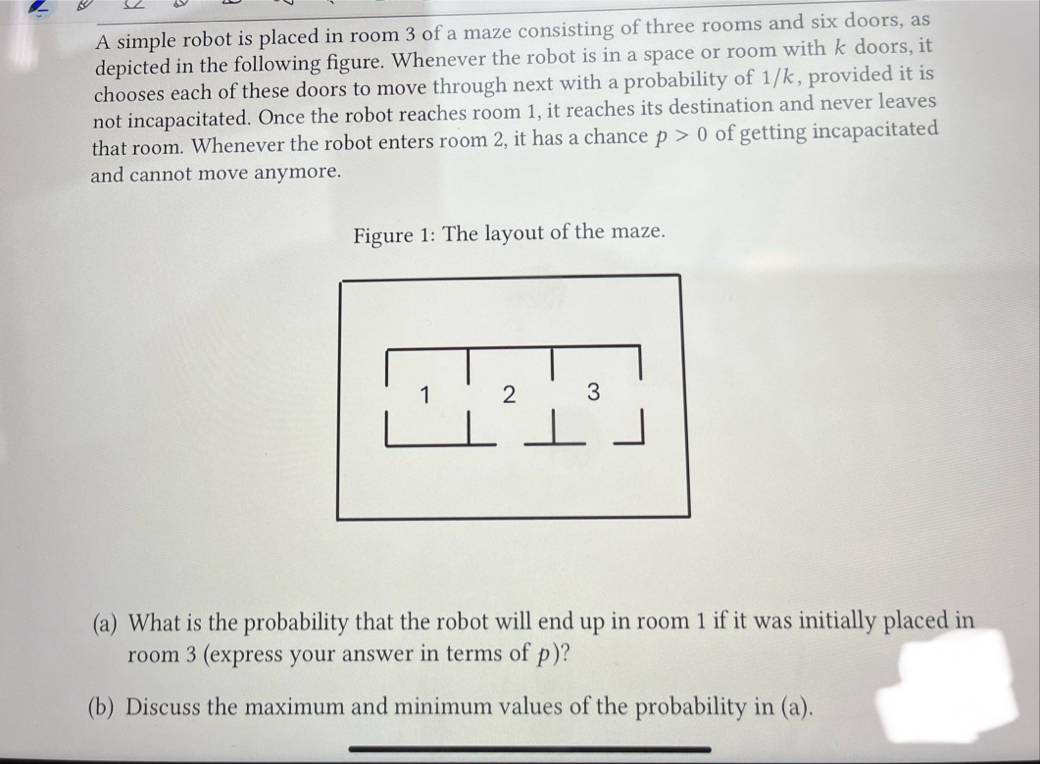 Solved A simple robot is placed in room 3 ﻿of a maze | Chegg.com
