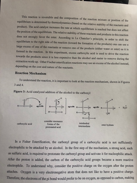 Solved EXPERIMENT 10 FISCHER ESTERIFICATION: SYNTHESIS OF AN | Chegg.com