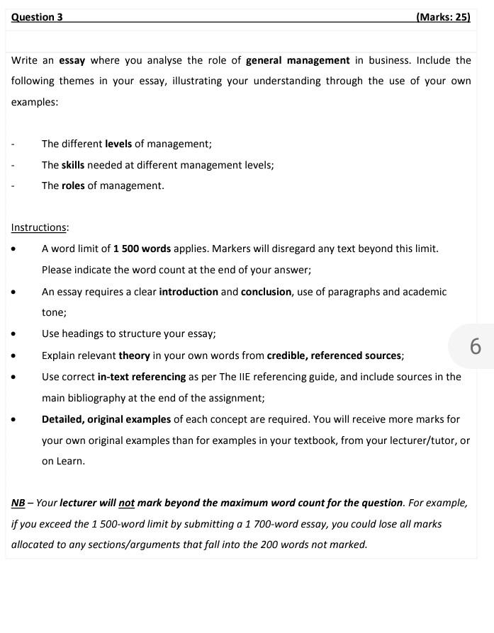 Solved Question 3 (Marks: 25) Write An Essay Where You | Chegg.com