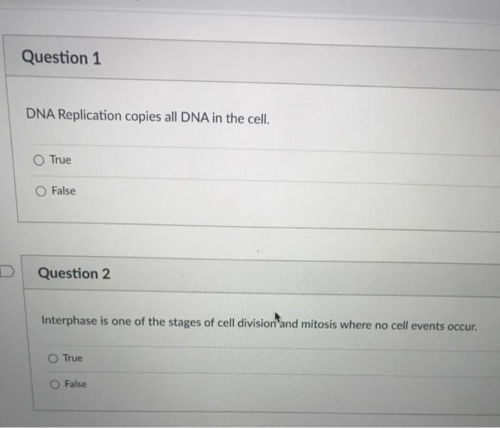 Solved Question 1 DNA Replication copies all DNA in the | Chegg.com