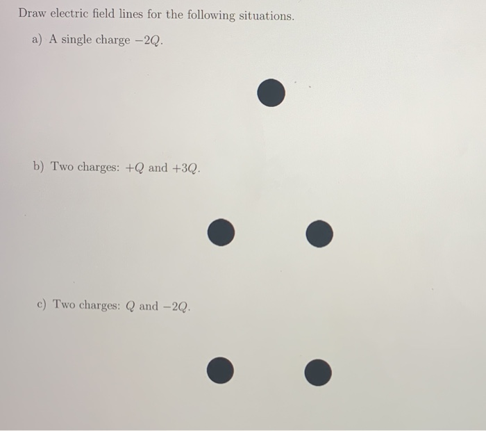 Solved Draw electric field lines for the following | Chegg.com