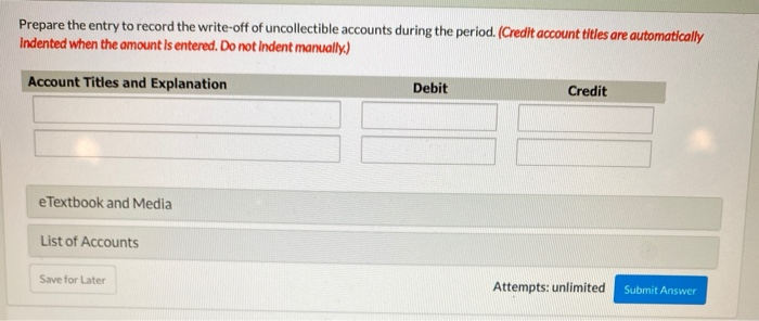 Solved Prepare the entry to record the write-off of | Chegg.com