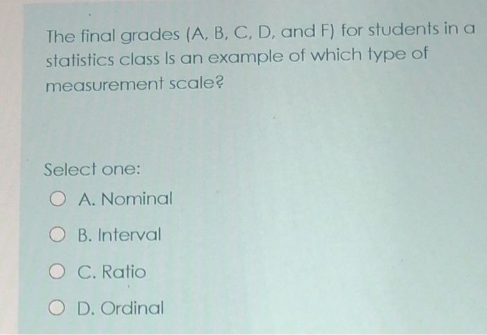 Solved The Final Grades (A, B, C, D, And F) For Students In | Chegg.com