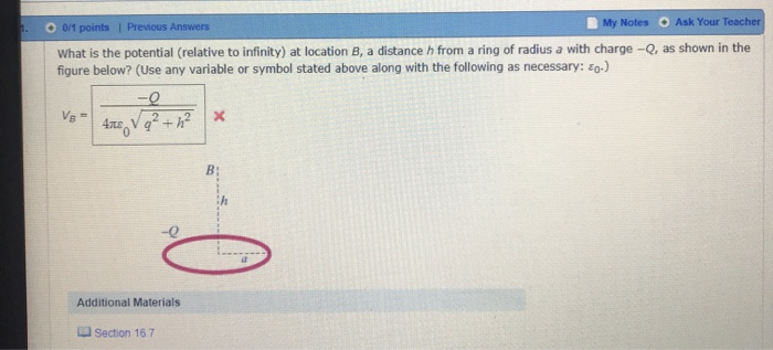 Solved Ask Your Teacher My Notes 0/1 points I Previous | Chegg.com