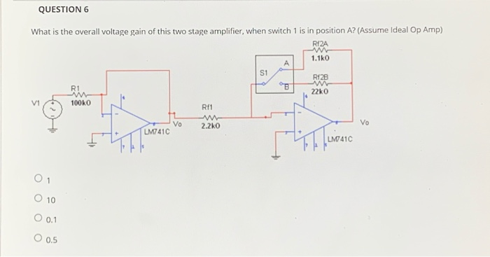 Solved QUESTION 1 What is the overall voltage gain of this | Chegg.com