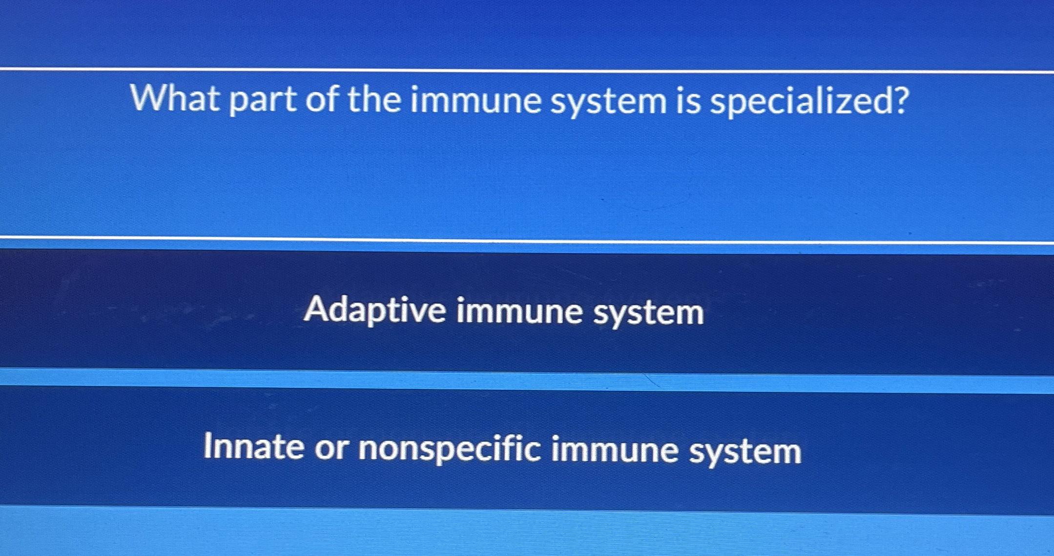 Solved What part of the immune system is