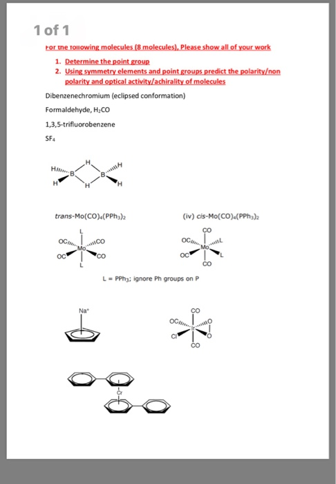 Solved 1 Of 1 For The Following Molecules 8 Molecules Chegg Solved 1 Of 1 For The Following Molecules 8 Molecules Chegg