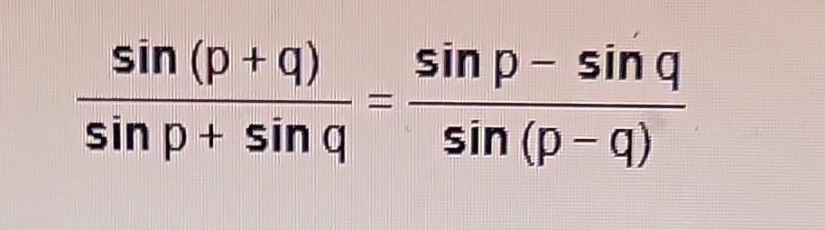 Solved Sinp sinqsin p q sin p q sinp sinq Chegg