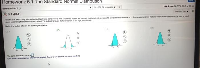 Solved Homework: 6.1 The Standard Normal Distribution Score: | Chegg.com