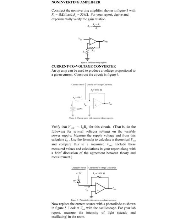 Solved NONINVERTING AMPLIFIER Construct The Noninverting | Chegg.com