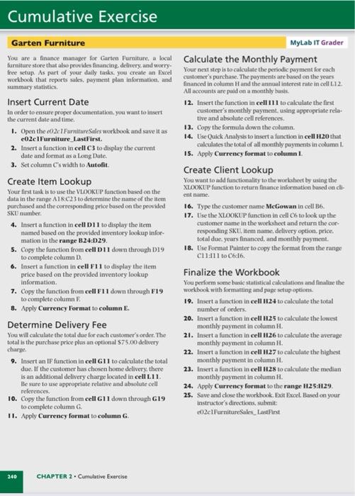 Solved Cumulative Exercise Garten Furniture Weekly Sales Chegg