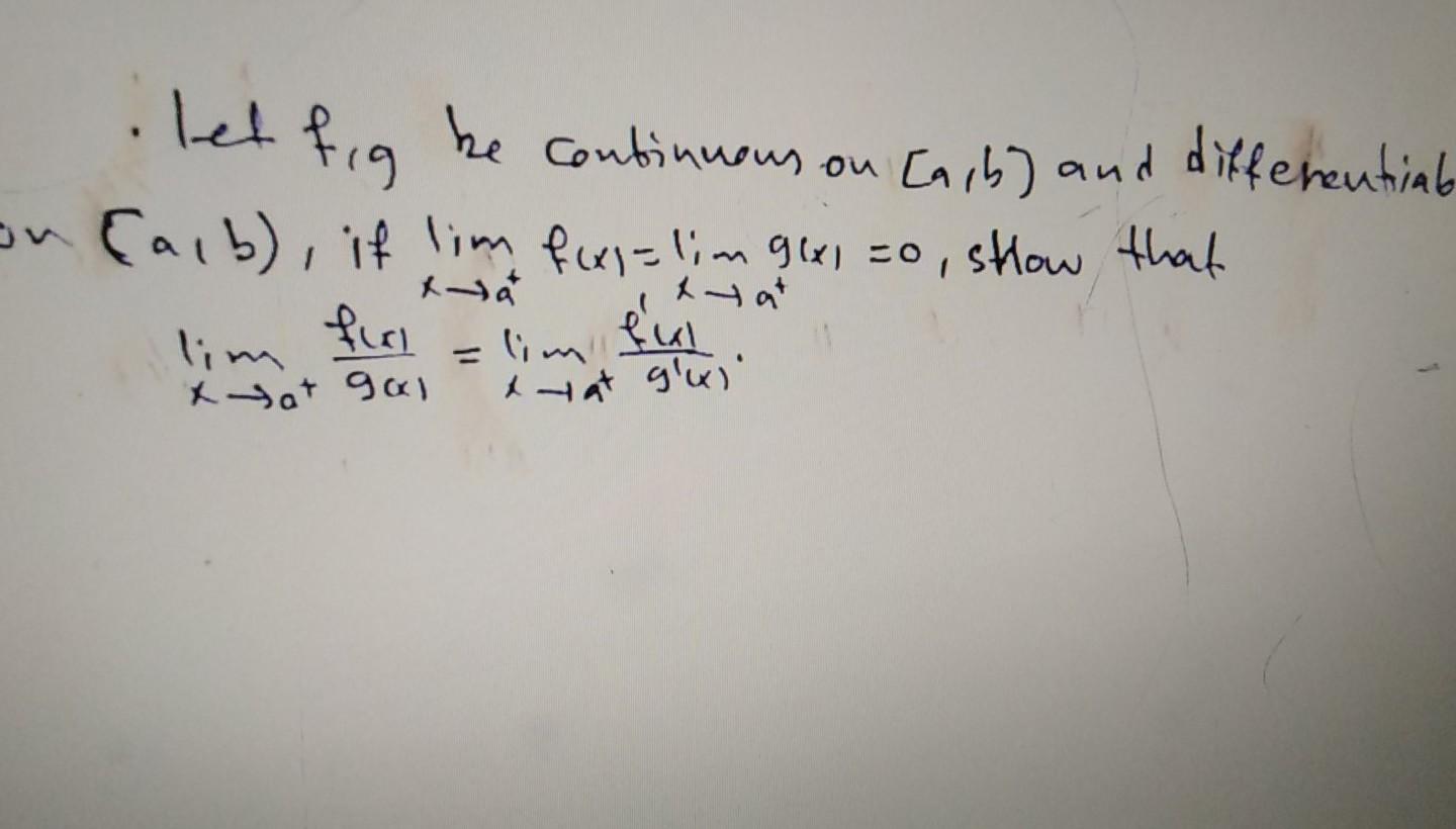 Solved let fig be continuous on Carb) and differential on | Chegg.com