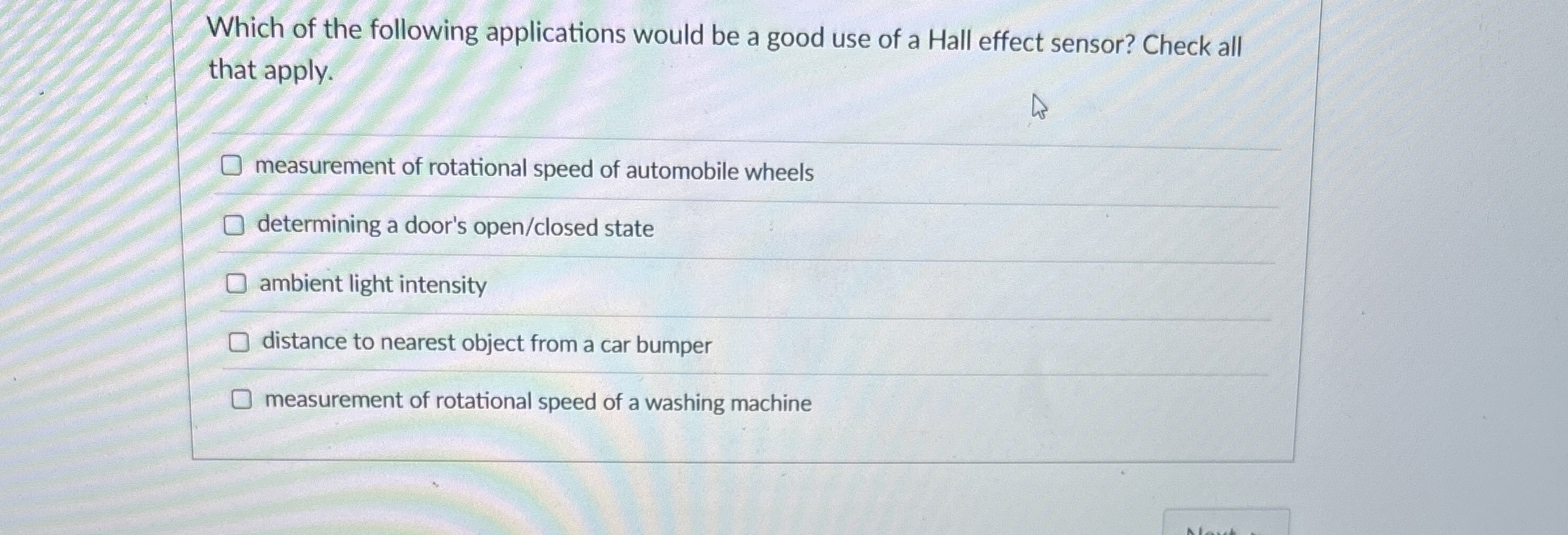 Solved Which of the following applications would be a good