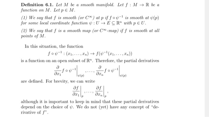 Definition 6.1. Let M be a smooth manifold. Let f: M | Chegg.com