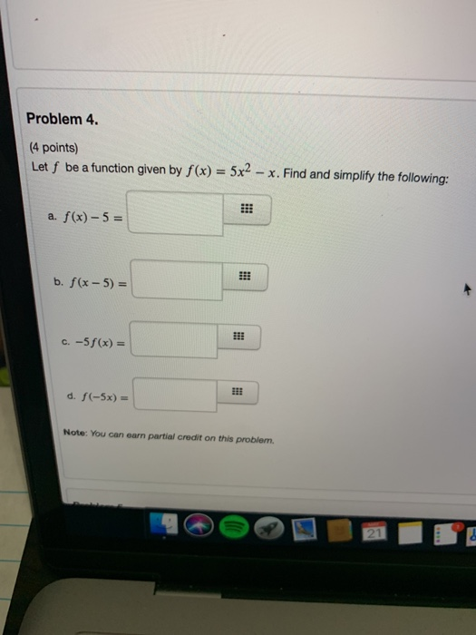 Solved Problem 4. (4 points) Let f be a function given by | Chegg.com