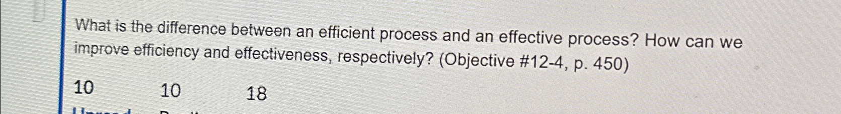Solved What is the difference between an efficient process | Chegg.com