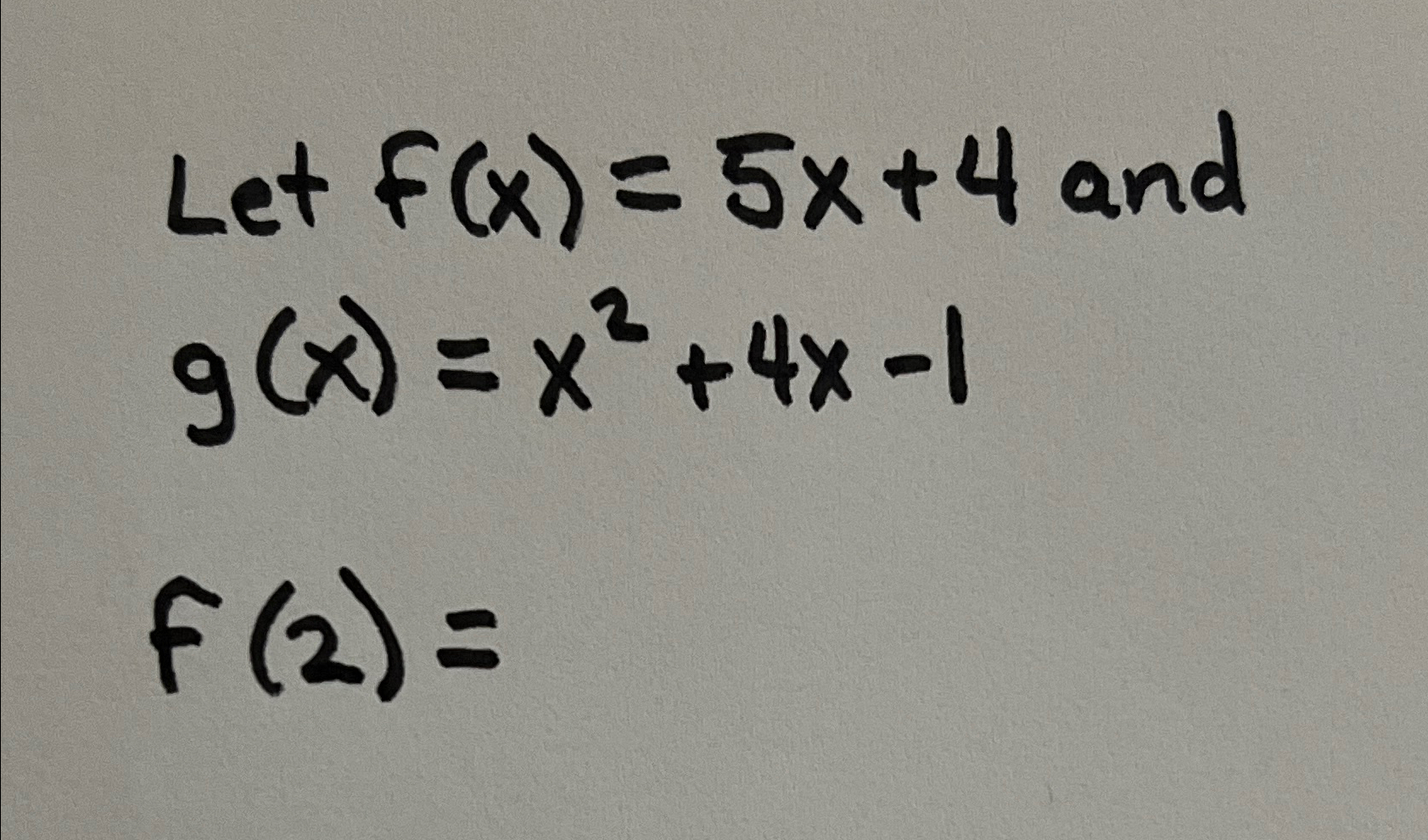 Solved Let F X 5x 4 ﻿andg X X2 4x 1f 2