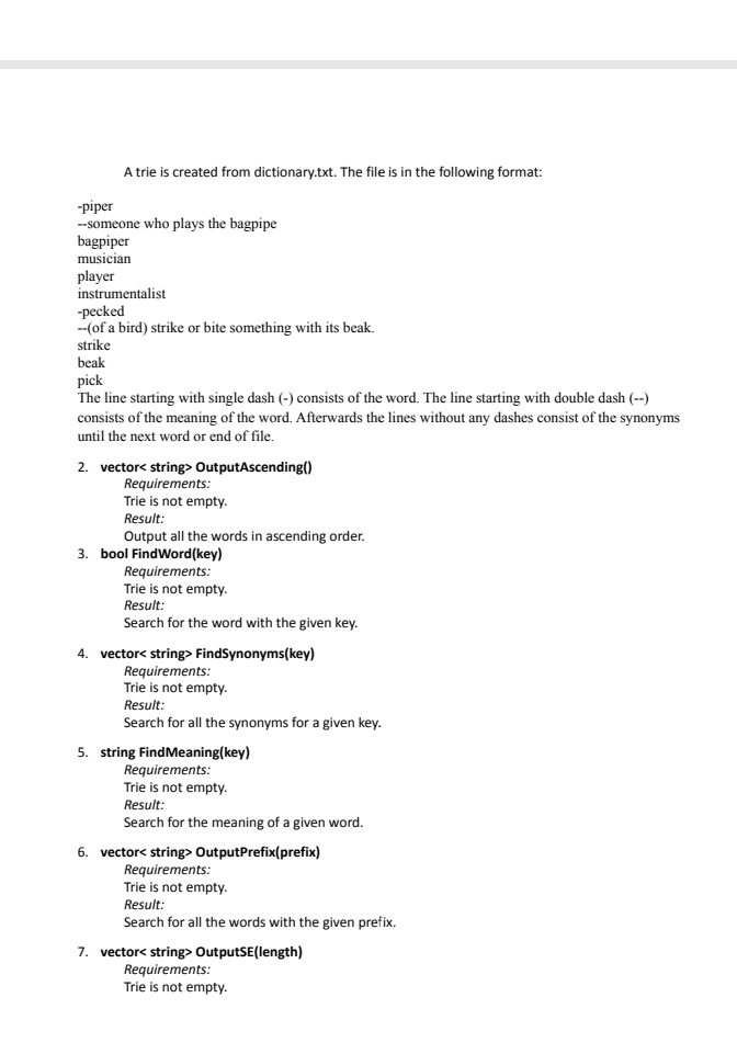 Solved TRIE Overview There are different ways to represent a | Chegg.com
