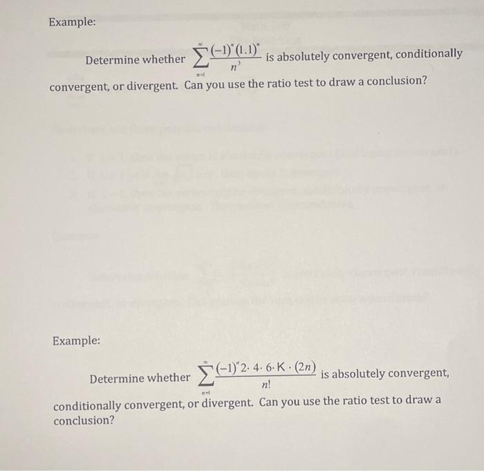 Solved Determine Whether ∑n1∞n3−1n11n Is Absolutely 6335
