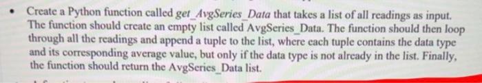 Solved Create a Python function called get_AvgSeries_Data | Chegg.com