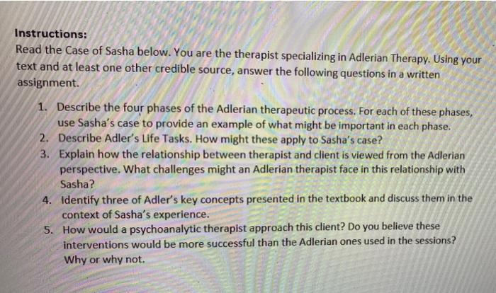 adlerian therapy case study