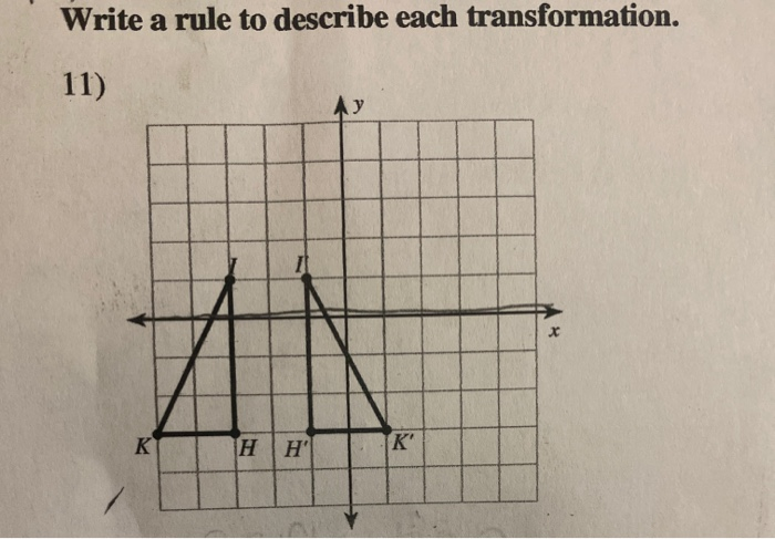 Solved Write a rule to describe each transformation. 11) KI | Chegg.com