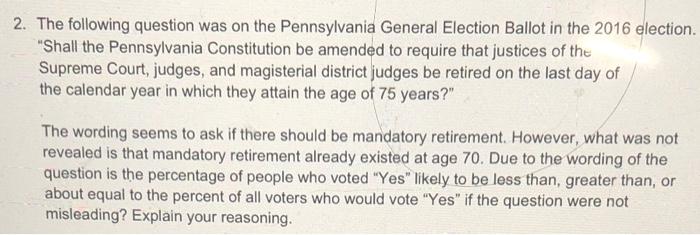 2. The following question was on the Pennsylvania | Chegg.com