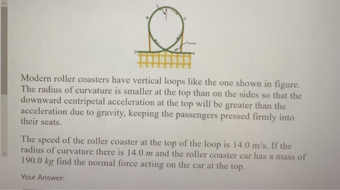 Solved Modern roller coasters have vertical loops like the | Chegg.com