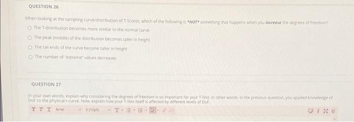 Solved QUESTION 26 When Looking At The Sampling Chegg