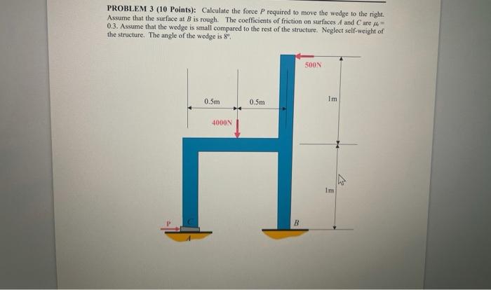 Solved PROBLEM 3 (10 Points): Calculate the force P required | Chegg.com