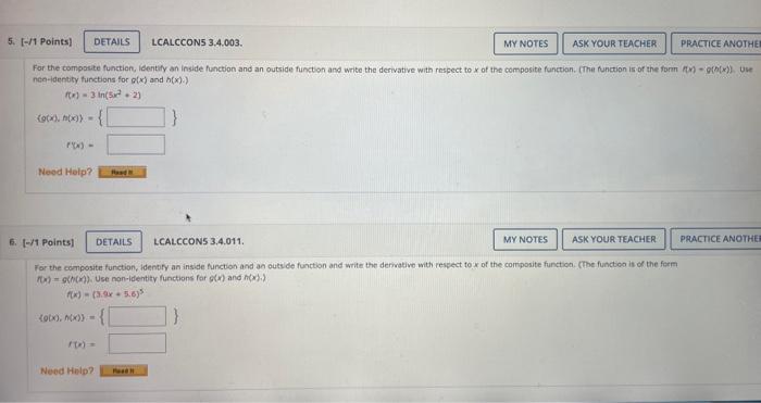 Solved For the pair of functions, write the composite | Chegg.com