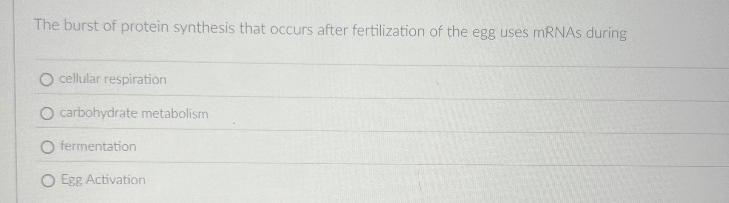 Solved The burst of protein synthesis that occurs after | Chegg.com
