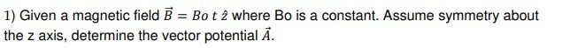 Solved Given A Magnetic Field B̂ = Bo T ẑ Where Bo Is A | Chegg.com