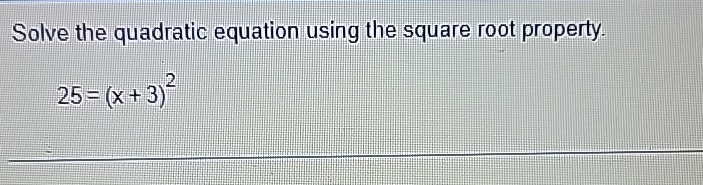 Solved Solve the quadratic equation using the square root | Chegg.com