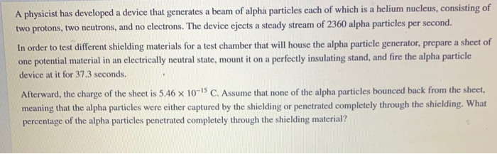 Solved A physicist has developed a device that generates a | Chegg.com