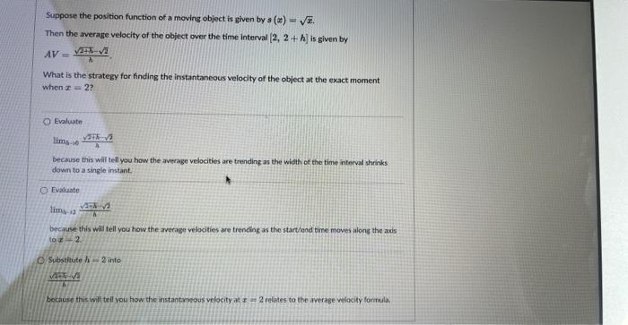 Solved Suppose the position function of a moving object is | Chegg.com