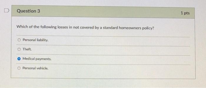 Solved Question 3 1 pts Which of the following losses in not | Chegg.com