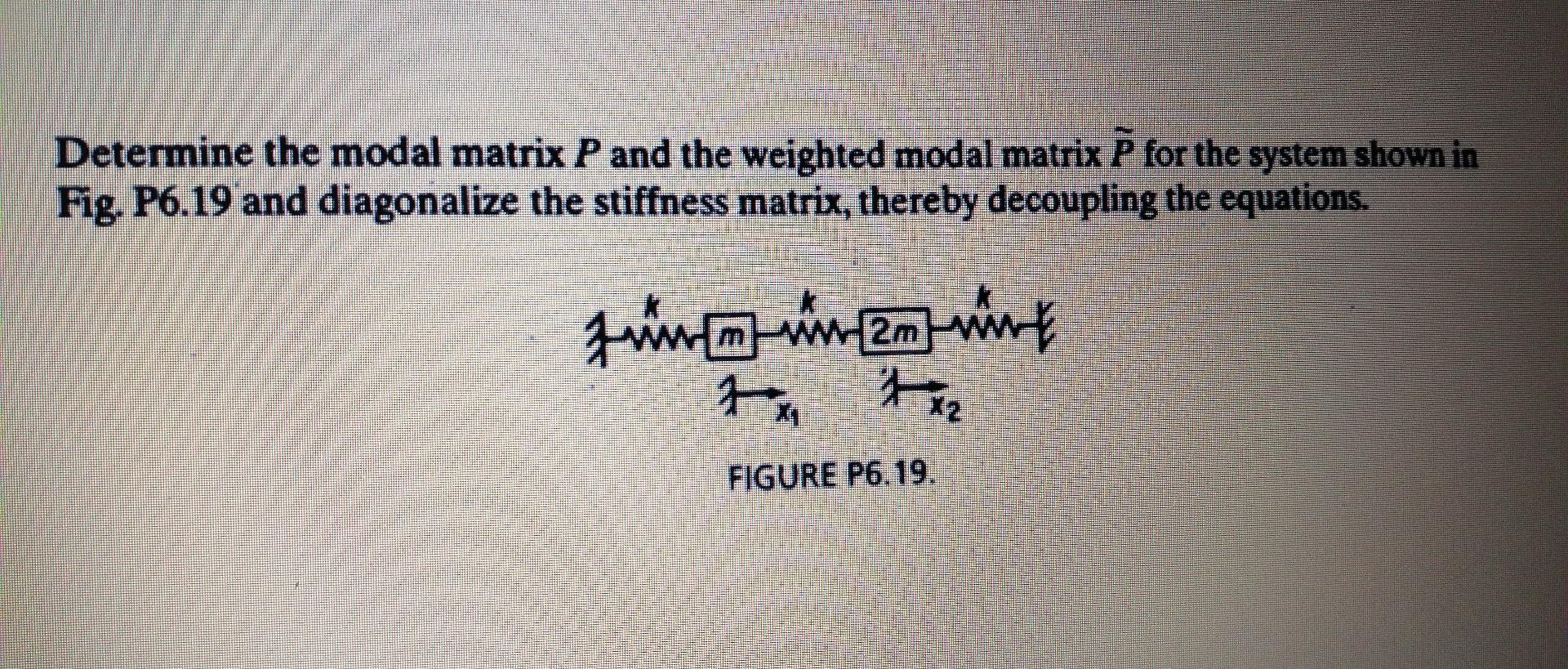 Solved Determine the modal matrix P and the weighted modal | Chegg.com