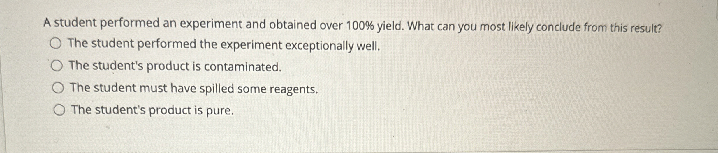 Solved A student performed an experiment and obtained over | Chegg.com