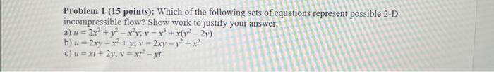 Solved Problem 1 (15 points): Which of the following sets of | Chegg.com