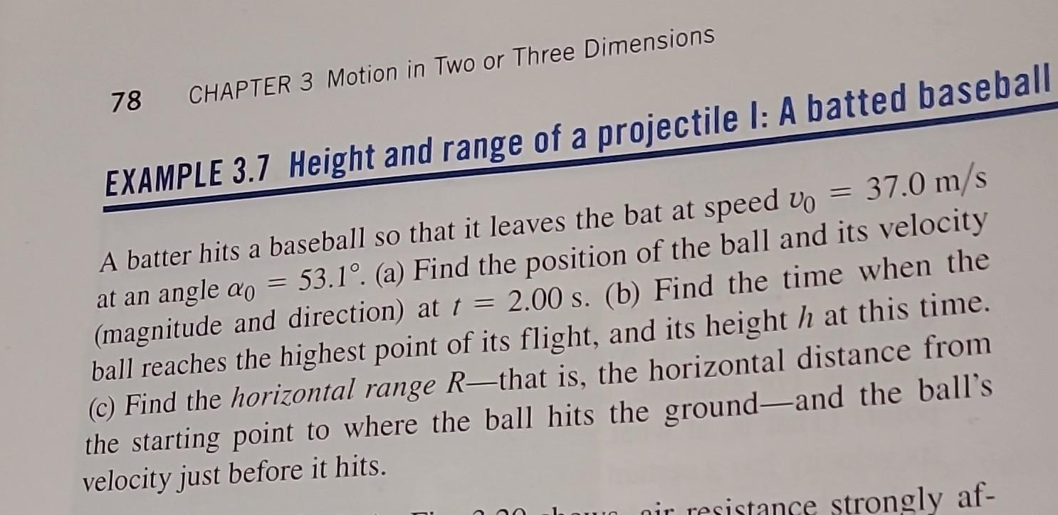 Solved EXAMPLE 3.7 HeIgM A batter hits a baseball so that it | Chegg.com