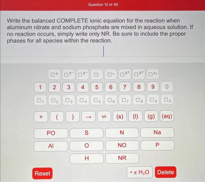 Solved Write The Balanced Complete Ionic Equation For The 8261