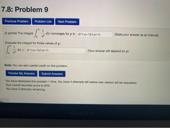 Solved 7.8: Problem 9 Previous Problem Problem List Next | Chegg.com