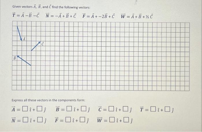 Solved Given Vectors A,B, And C Find The Following Vectors: | Chegg.com